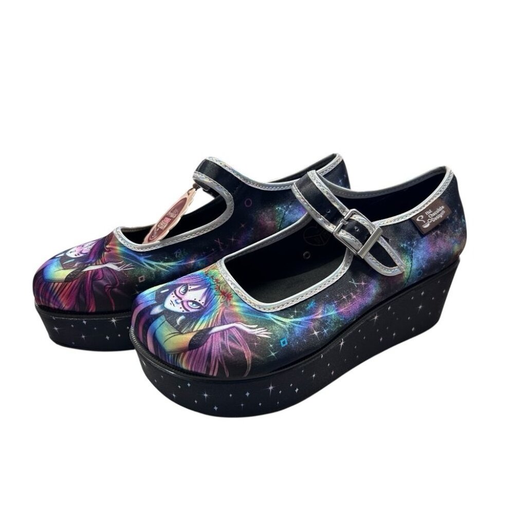 Chocolaticas Hot Chocolate Designs Double Cream Pagan Spirit Mary Janes SZ 5 NWT